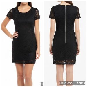 Banana Republic Factory Dress Lace Mini Black Sheath 2 Cocktail Party LBD